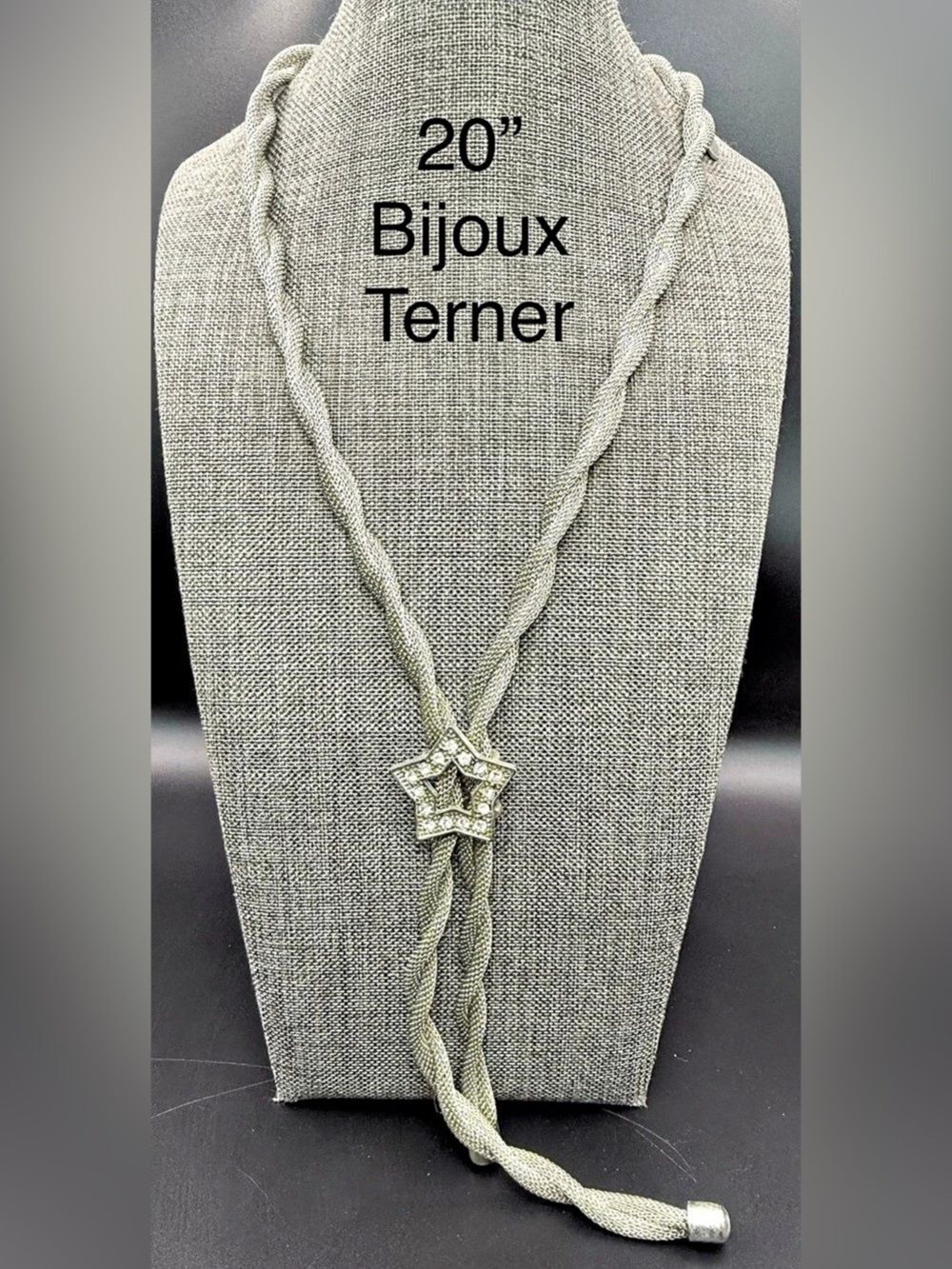 252. Bijoux Terner Silver Mesh Lariat Necklace
